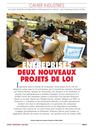 ENTREPRISES - DEUX NOUVEAUX PROJETS DE LOI