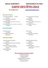 Thierry GUINVARCH - Chateauneuf du Faou - Carte des fêtes & Menus de fêtes 2012 