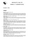 Liste de nouveautés - section Adultes - Décembre 2012