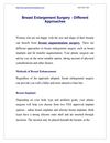 Breast Enlargement Surgery - Different Approaches