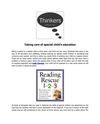 Taking care of special child’s education