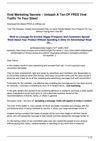 Viral Marketing Secrets – Unleash A Ton OF FREE Viral Traffic To Your Sites!