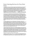 Party Catering Services for Your Next Party