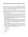 Prominent WordPress Tips Every Beginner must know 
