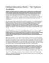 Online Education Study - The Options Available