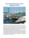 Know About Umm Qasr Port in Republic of Iraq