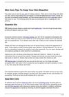 Skin Care Tips To Keep Your Skin Beautiful