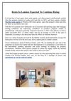 Rents In London Expected To Continue Rising