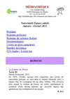 Nouveautés Adulte Janvier-Février 2013