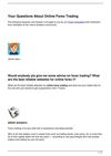 Your Questions About Online Forex Trading