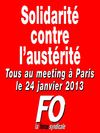 Solidarité contre l’austérité: Tous au meeting à Paris le 24 janvier 2013