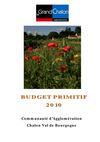 Budget primitif 2010