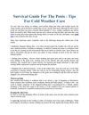 Survival Guide For The Penis - Tips For Cold Weather Care
