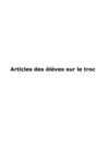 Articles des élèves concernant le troc