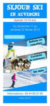 Flyer séjour au SKI pour les 13-16 ans