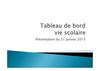 Tableau de bord - Vie scolaire - Alfred Kastler - janvier 2013