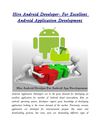 Hire Android Developer - For Excellent Android Application Development