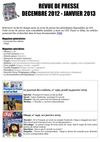 Revue de presse (décembre 2012-janvier 2013)