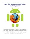 Take a Look of the First ‘Firefox Phone' - Reveled By Mozilla