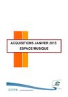 Nouveautés espace musique janvier 2013