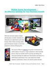 Mobile Game Development - An Effective Gateway for Your Business Growth