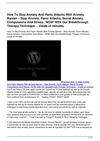 How To Stop Anxiety And Panic Attacks With Anxiety Banish Stop Anxiety Panic Attacks Social Anxiety Compulsions And...