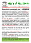 Newsletter Noi e il Territorio - Speciale Consiglio Febbraio