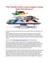 Why Mozilla Firefox is more popular Among Other Web Browser?