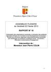 DISCOURS RAPPORT N°10 - JEAN PIERRE COLIN - Conseil Régional