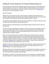 Getting An Online Dictionary To Provide A Writing Resource