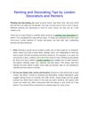 Painting and Decorating Tips by London Decorators and Painters