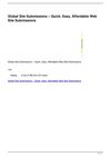 Global Site Submissions Quick Easy Affordable Web Site Submissions