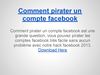 Comment pirater un compte facebook