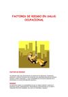 FACTORES DE RIESGO EN SALUD OCUPACIONAL