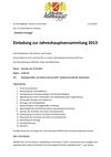 Einladung zur Jahreshauptversammlung 2013