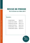 Revue de presse du 16 février au 9 mars 2013