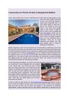 Construction of a Pool by the Best Swimming Pool Builders
