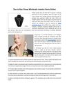 Tips to Buy Cheap Wholesale Jewelry Items Online