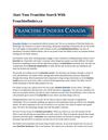Start Your Franchise Search With Franchisefinders.ca