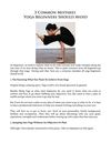 3 Common Mistakes Yoga Beginners Should Avoid