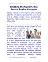 Selecting the Right Medical Record Review Company