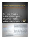 Get best effective Private investigator in Kerala - Kerala private investigators