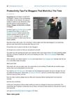 Productivity tips for bloggers