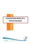 Nouveautés espace musique mars 2013