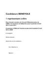 CANDIDATURE BENEVOLE