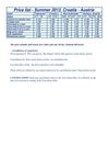 Price list summer 2013