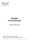 Rapport d'activités 2012
