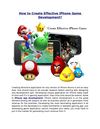 How to Create Effective iPhone Game Development?