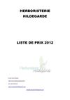 HERBORISTERIE HILDEGARDE LISTE DE PRIX 2012