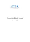 I numeri dei Piccoli Comuni Settembre 2007